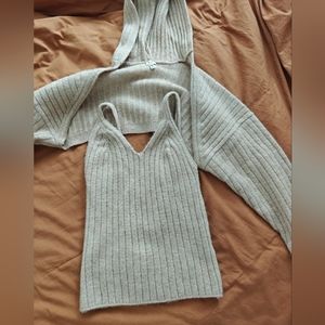 Shrug hoodie with top